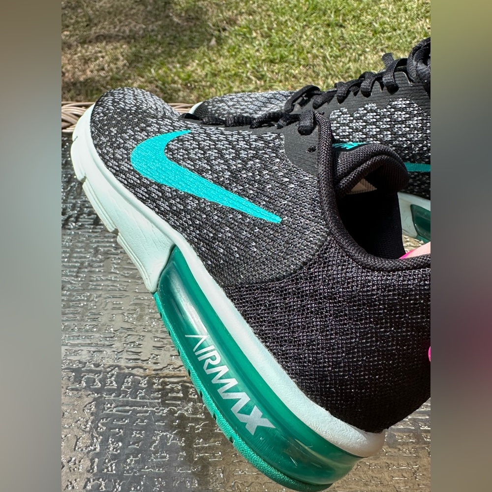 Nike Air Max Black & Teal Running Shoes, Air Max Sequent 2, excellent condition - Picture 6 of 15